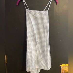 Amazon Blue and White Checkered Mini Dress